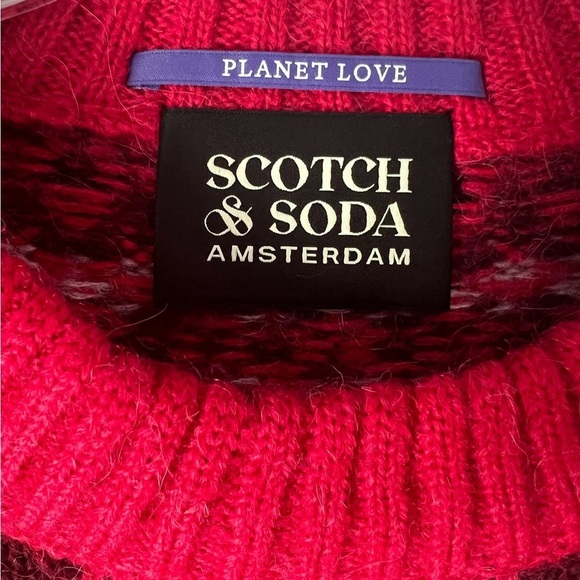 NWT Scotch + Soda Amsterdam Red Cable Knit Pullover Sweater Large - Picture 3 of 7